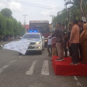 KPU Kuansing, Gelar Pelepasan Distribusi Logistik Pemilu 2024 di Kuantan Singingi Berjalan Lancar