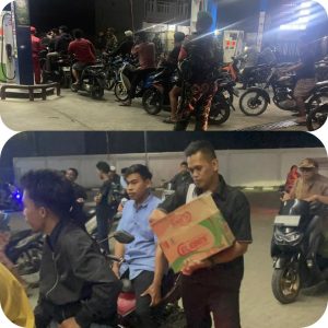 Hangatnya kepedulian di SPBU Boddia, Pengawas Bagikan Air Mineral, TNI Turut Jaga Kondusifitas