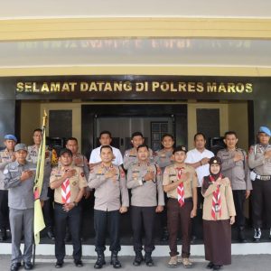 Kapolres Maros Dorong Anggota Saka Bhayangkara Junjung Nilai Disiplin dan Kepemimpinan di Peran Saka Nasional