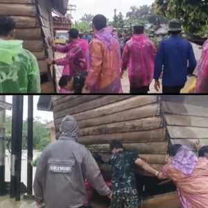 Berjuang di Tengah Banjir, Ketua DPRD Pasbar Pimpin Evakuasi Rumah Warga yang sudah 2 hari hanyut ditengah jalan.