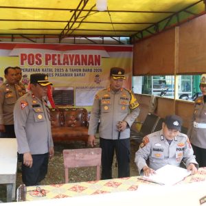 Kapolres Pasaman Barat Lakukan Pengecekan Pos Pelayanan dan Pengamanan Operasi Lilin Singgalang 2025
