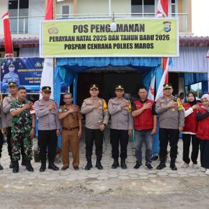 Kapolres Maros Lakukan Peninjauan Pos Pengamanan Nataru di Jalur Strategis Maros–Bone