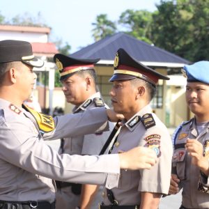 Kapolres Pimpin Upacara Sertijab, Empat PJU dan Satu Kapolsek Jajaran Polres Inhu Dirotasi