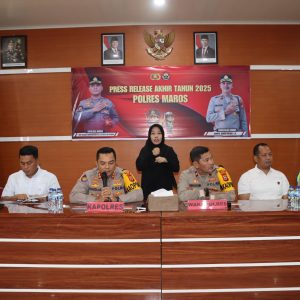 Polres Maros Gelar Konferensi Pers Akhir Tahun 2025, Paparkan Capaian Kinerja Selama Setahun