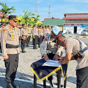 Kapolsek Batang Gansal Resmi Diganti, Kapolres Inhu Pimpin Upacara Sertijab