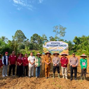 KAPOLSEK KUANTAN HILIR HADIRI PENANAMAN BIBIT JAGUNG PIPIL DILAHAN DESA KAMPUNG MADURA DALAM RANGKA MENDUKUNG PROGRAM ASTA CITA PRESIDEN REPUBLIK INDONESIA