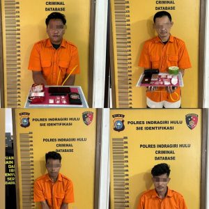 Dalam Semalam Satres Narkoba Polres Inhu Gulung Empat Tersangka, Mulai Dari Oknum PNS Hingga Oknum Satpam   