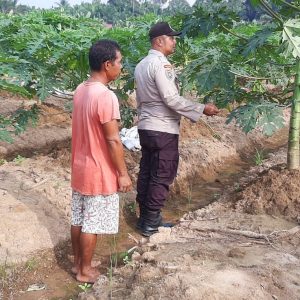Dukung Program Asta cita Presiden RI Ketahan Pangan P2B Kapolsek Rengat Barat Bersama Babinkamtibmas tinjau Perkarang di 3 Desa